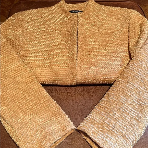 Josephine Chaus Gold Textured Wool Jacket - Picture 6 of 16